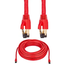 Cat8 Ethernet Cable RJ45 Shielded High Speed 40Gbps Internet Lan Red Copper Lot