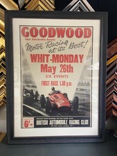 Goodwood BARC 1958 Original Whit-Monday Poster By Roy Nockolds + Event Leaflet
