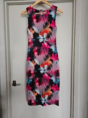Lipsy Floral Bodycon Midi Dress size 10