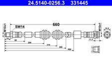 ATE 24.5140-0256.3 Bremsschlauch 660 mm für MERCEDES GL X166 GLE C292 W166 GLS