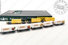 KATO 7074102 Set of 8 Freight Wagons with COOP Container and RhB Postcards - N Scale