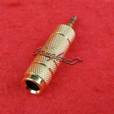 1Pcs jack adapter Gold  3.5mm Stereo male plug to 6.35mm Stereo Female