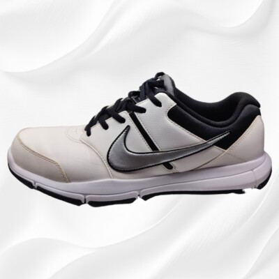 Nike Men's Golf Shoes Durasport Sz White Black Soft Spike