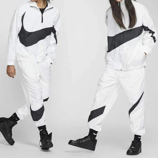 Nike Big Swoosh Full Zip Woven Track Jacket White AR3132 100 Nike Big Swoosh Full Zip Woven Track Jacket White AR3132 100