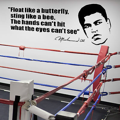 Muhammad Ali Float Like A Butterfly Boxing Wall Quote Vinyl Sticker Decal Ebay