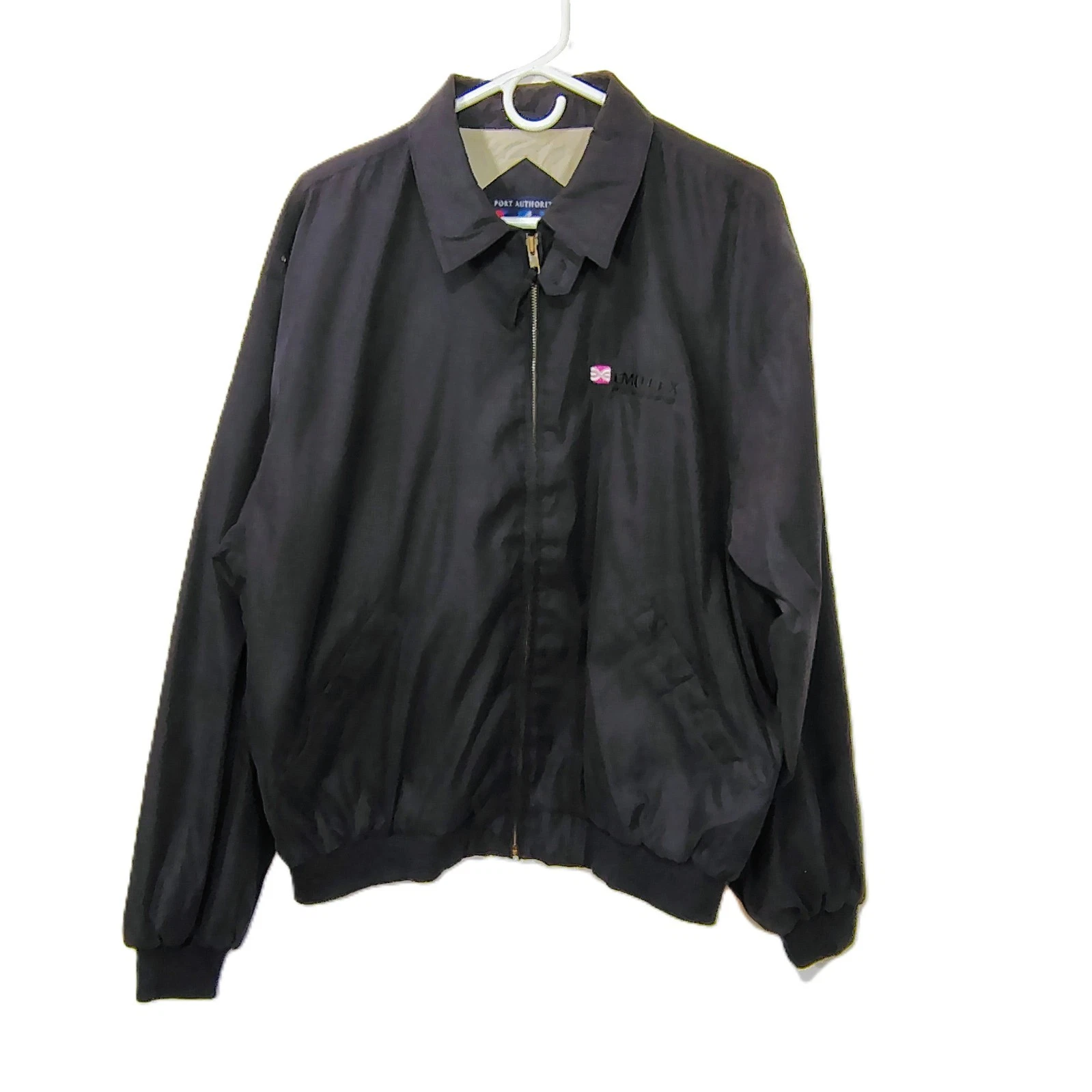 Port Authority Bomber Jacket Men Large Black Water-Resist Soft-Shell Full Zipper