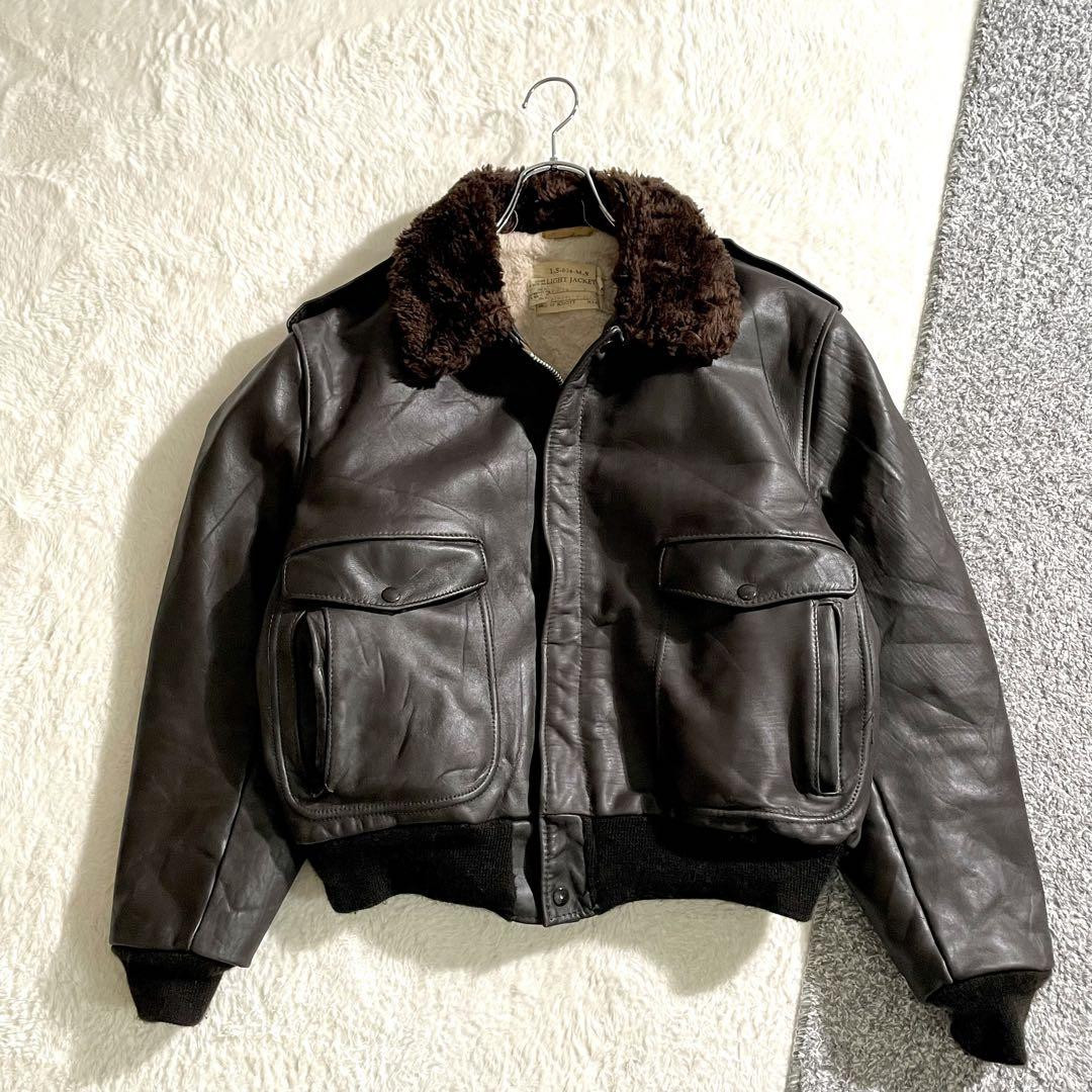 Shot USA G-1 Flight Jacket Black Size 46 XL Used Vintage 60s Shot USA G-1 Flight Jacket Black Size 46 XL Used Vintage 60s