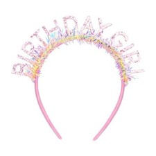 Birthday Girl Headband Birthday Crown for Women Party Decorations Pink