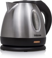 Tristar WK-1325 Wasserkocher – FassungsvermöGen: 1,2 L – Schwarz / Silberfarben