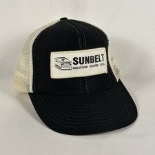 Vintage Sunbelt Machine Works Corp Trucker Hat Black Snapback Cap Semco USA Made