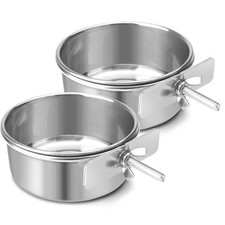 Dog Bowl Stainless Steel Dog Bowls Pet Hanging Food Water Bowl Cage Feeding Cup