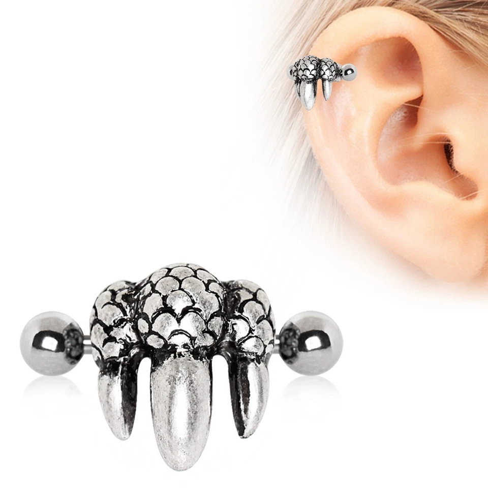 316L Stainless Steel Dragon's Claw Cartilage Ear Cuff Earring - Image 4 of 4