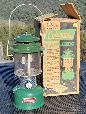 June 6 1969 Coleman 220F 195 Green Camp Lantern w/original Box Nice
