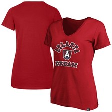 Women's '47 Red Atlanta Dream Logo Lockup V-Neck Plus Size T-Shirt