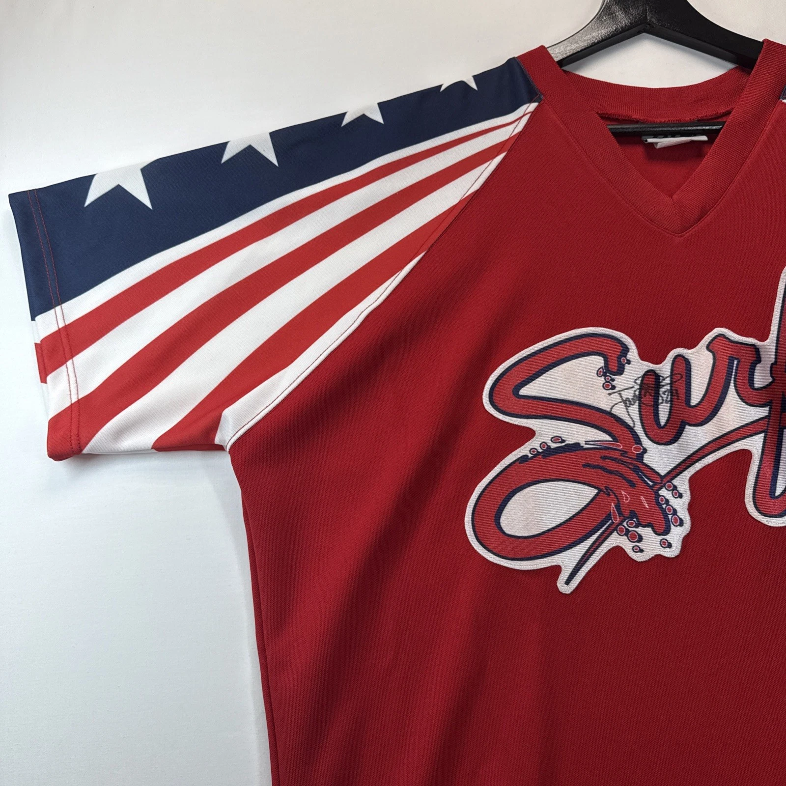 2006 Atlantic City Surf Baseball Stars-&-Stripes Jersey • #24 (UNK) Autographed - thumbnail 3