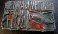 VIETNAM VETERAN BELT BUCKLE, HONORS VIETNAM VETERANS - 1983 BERGAMOT BRASS WORKS