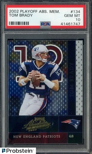 2002 Playoff Absolute Memorabilia #134 Tom Brady New England Patriots PSA 10