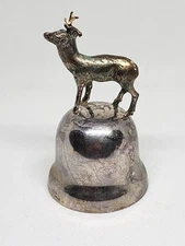 Vintage GSA Sterling Silver Reindeer Bell – Figural Design, 76g Solid Silver