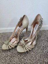 Badgley Mischka Emma II gold embellished heels 9
