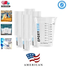 100 Pack] NEW SIZE 12oz Graduated Mixing Cups - Durable PET, Clear Measuremen...