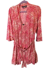 Studio Donatella size L Robe Slip Gown Set Lounge Sleepwear Soft Stretch Y2K
