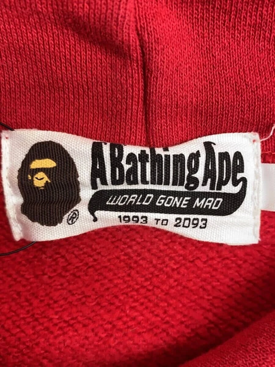 A BATHING APE (BAPE) Felpa con cappuccio A BATHING APE XL cotone ROSSO 001PPD301001X
