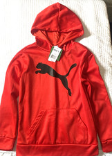 Puma Red Boys Hoodie Pullover, Boys Size 8 Small. NEW WITH TAGS