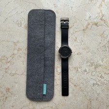 NOOKA NK 360 degree rotating face Black Watch with case needs battery UNTESTED