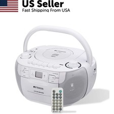 CD and Cassette Player Combo Portable Boombox AM FM Radio Tape Recording Home