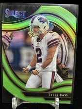 Tyler Bass 2020 Panini Select Lime Green Die-Cut FIELD LEVEL No. 389 RC Rookie