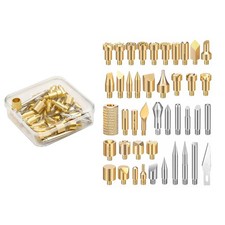43x M4 Pyrography Tips Brass Set For Wood Burning Engraving Soldering Iron Tool