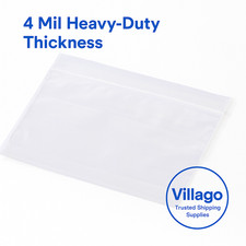 Villago 4 Mil Clear Reclosable Zip Bags — Multi Sizes — 50/100/200 Pack
