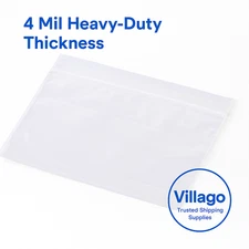 Villago 4 Mil Clear Reclosable Zip Bags — Multi Sizes — 50/100/200 Pack