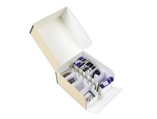 USB  Memory Card Storage Kit   Archival Box w/ Trays  Labels Tan 