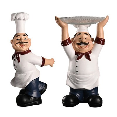 Chef Statue Figuren Skulpturen für Land Cottage Kitchen Schrank Cafe