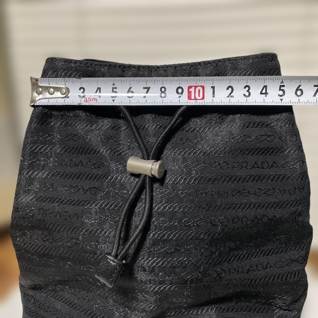 PRADA Black Drawstring Pouch Small Bag Leather To… - image 2