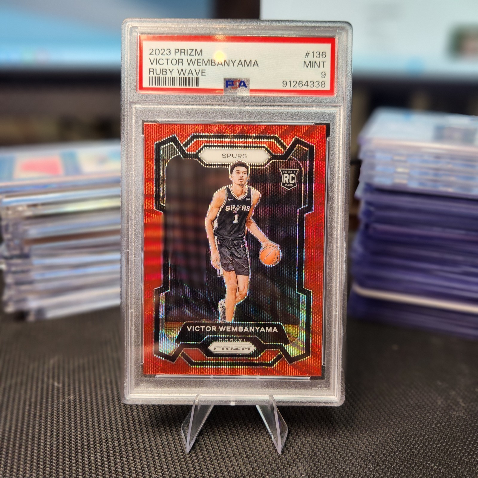 2023-24 Panini Prizm - Victor Wembanyama #136 Ruby Wave Prizm (RC)