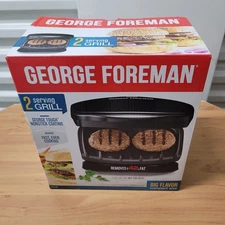 George Foreman GR10B 2-Serving Classic Plate Electric Grill Black Grills Small