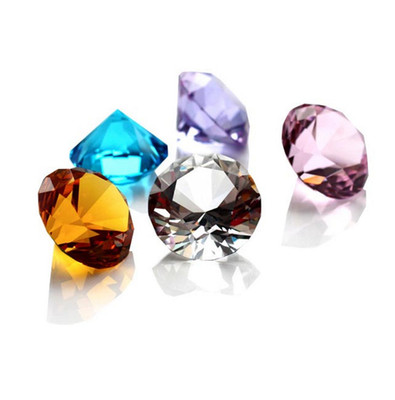 3''/80MM Diamond Shaped Glass Crystal Paperweight Wedding Office Home Decor