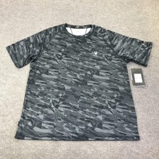 Spyder Rash Guard Shirt Mens XL Gray Camo UPF 30 Swim Quick Dry Surf S923028