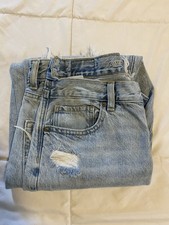 American Eagle Size 6 Strigid Mom Jeans Distressed Light Wash