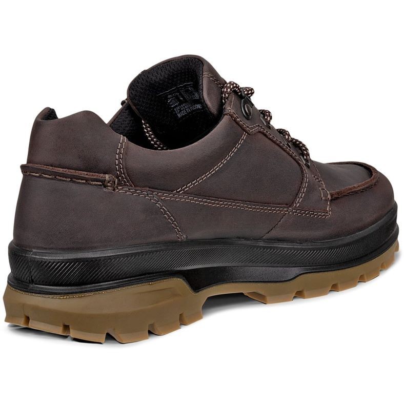 Men's Ecco Rugged Track Moc Toe Shoes Waterproof Coffee 838144
