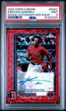 2025 TOPPS CHROME ROOKIE AUTOGRAPHS | RED WAVE [#4/5] #RAKC KRISTIAN CAMPBELL