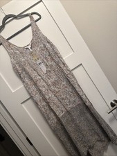 BCBGeneration Dress Womens Small Loose Floral Boho Semi Sheer Hem NEW