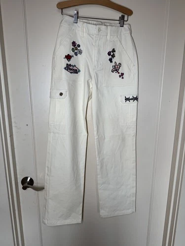 Broken Promises X Happy Bunny Collab Cargo Pants Embroidered Patches Size Small