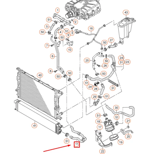 NEU AUDI A4 B8 KÜHLER KÜHLMITTELSCHLAUCH 8K0145923F ORIGINAL - Bild 2 von 6