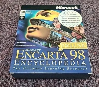 Microsoft Encarta 98 Encyclopedia Deluxe Edition PC Windows CD-ROM - Image 1 of 4