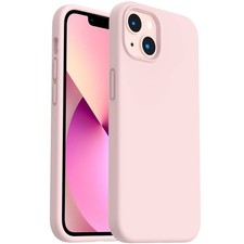 ORNARTO Shockproof Liquid Silicone Designed for iPhone 13 Case Gel Light Pink 