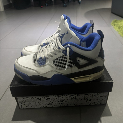 Jordan Air Jordan 4 Herren Sneaker Weiß/Blau/Schwarz EU 42 Mid Top Leder