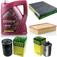 MANN-FILTER Inspektionspaket Mannol 5L Extreme 5W-40 FüR Vw Polo Variant 1.9